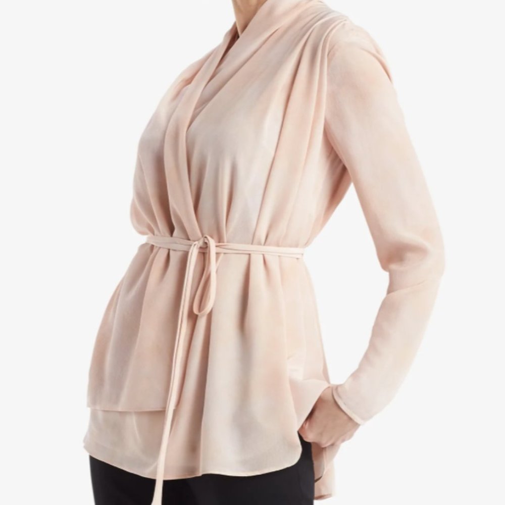 RARE Mm LaFleur Limited Edition - Silk Brushstroke Blush top -was NWT now 1*wear - Picture 4 of 11